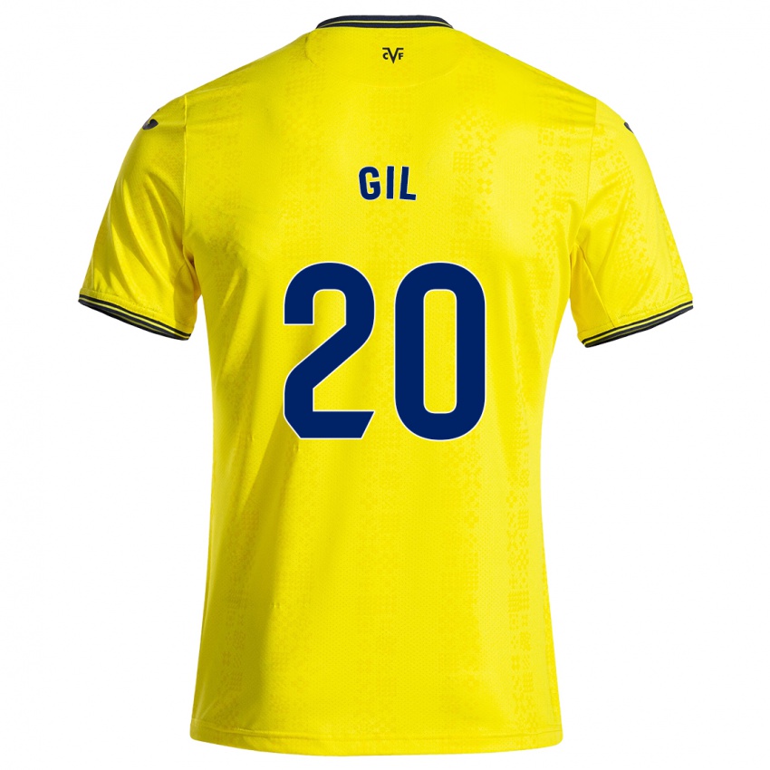 Niño Camiseta Mario Gil #20 Amarillo Negro 1ª Equipación 2024/25 La Camisa Chile