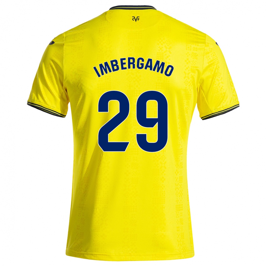 Niño Camiseta Mar Imbergamo #29 Amarillo Negro 1ª Equipación 2024/25 La Camisa Chile