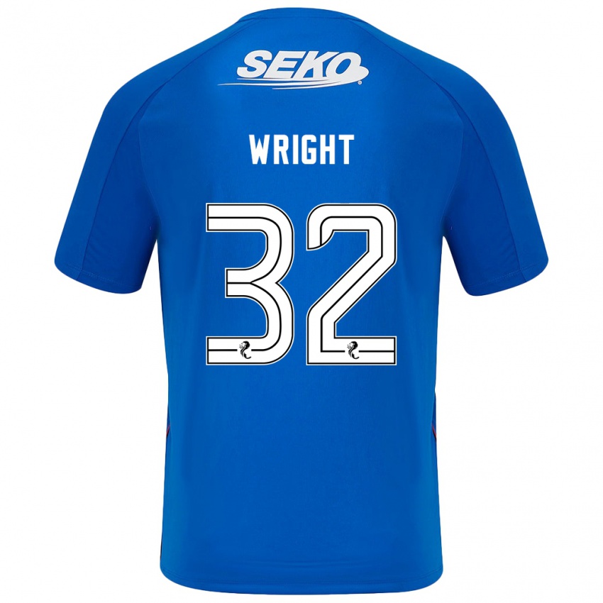 Niño Camiseta Kieran Wright #32 Azul Oscuro 1ª Equipación 2024/25 La Camisa Chile