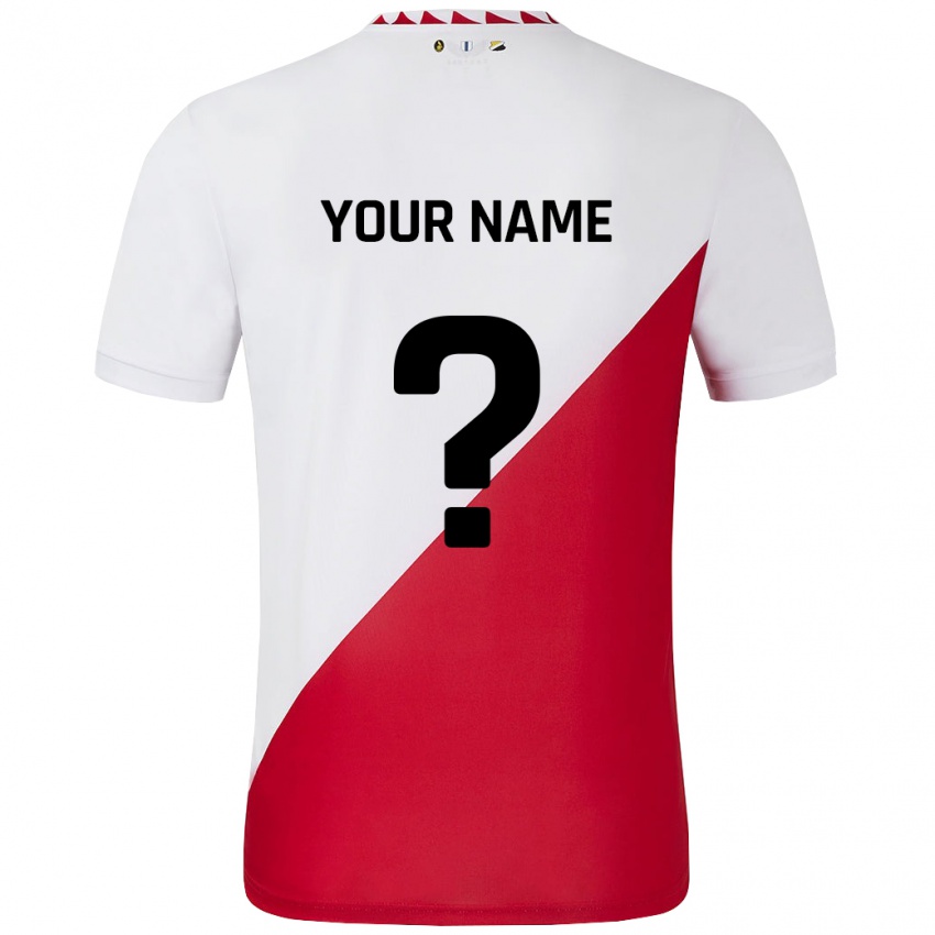 Niño Camiseta Su Nombre #0 Blanco Rojo 1ª Equipación 2024/25 La Camisa Chile