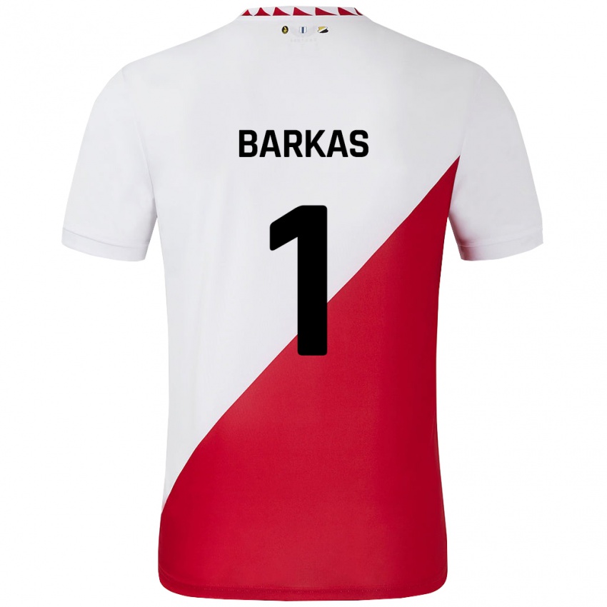 Niño Camiseta Vasilios Barkas #1 Blanco Rojo 1ª Equipación 2024/25 La Camisa Chile