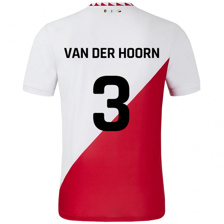 Niño Camiseta Mike Van Der Hoorn #3 Blanco Rojo 1ª Equipación 2024/25 La Camisa Chile