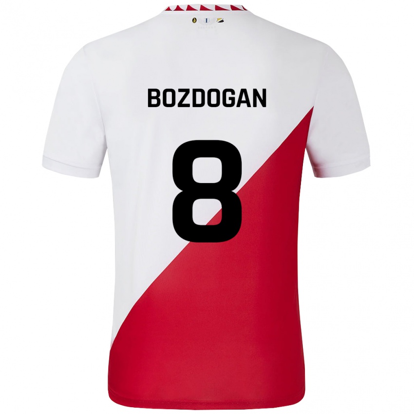 Niño Camiseta Can Bozdogan #8 Blanco Rojo 1ª Equipación 2024/25 La Camisa Chile