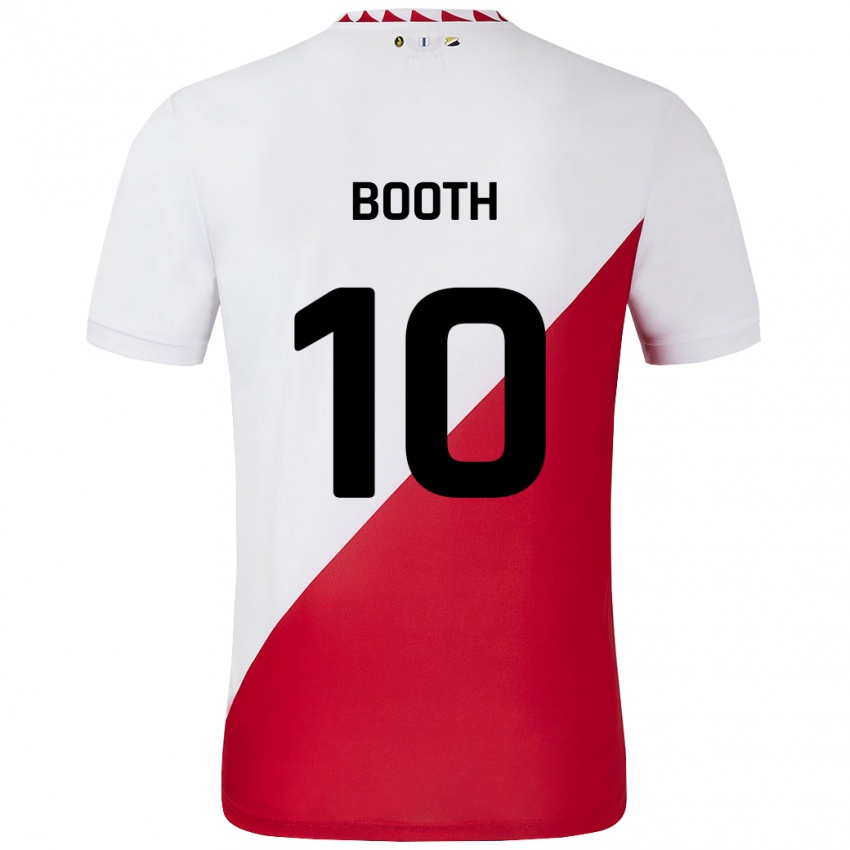 Niño Camiseta Taylor Booth #10 Blanco Rojo 1ª Equipación 2024/25 La Camisa Chile