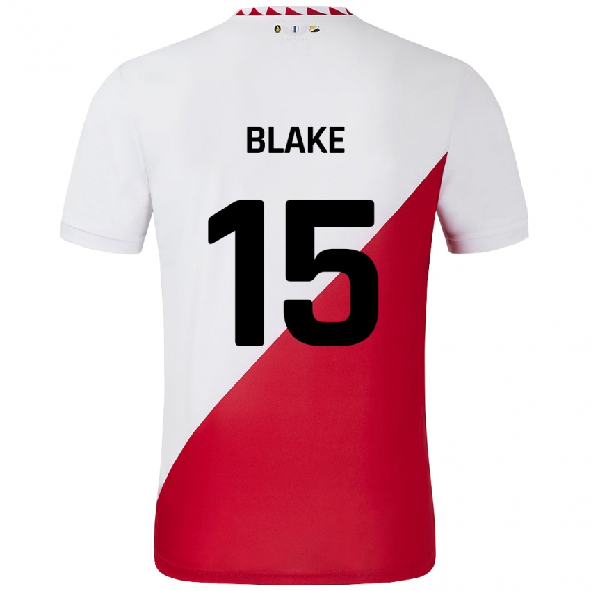 Niño Camiseta Adrian Blake #15 Blanco Rojo 1ª Equipación 2024/25 La Camisa Chile