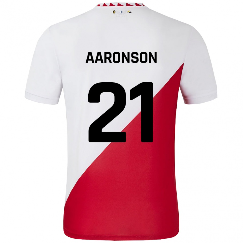 Niño Camiseta Paxten Aaronson #21 Blanco Rojo 1ª Equipación 2024/25 La Camisa Chile