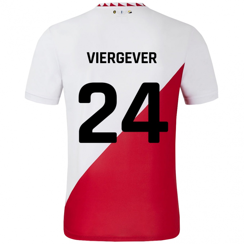 Niño Camiseta Nick Viergever #24 Blanco Rojo 1ª Equipación 2024/25 La Camisa Chile