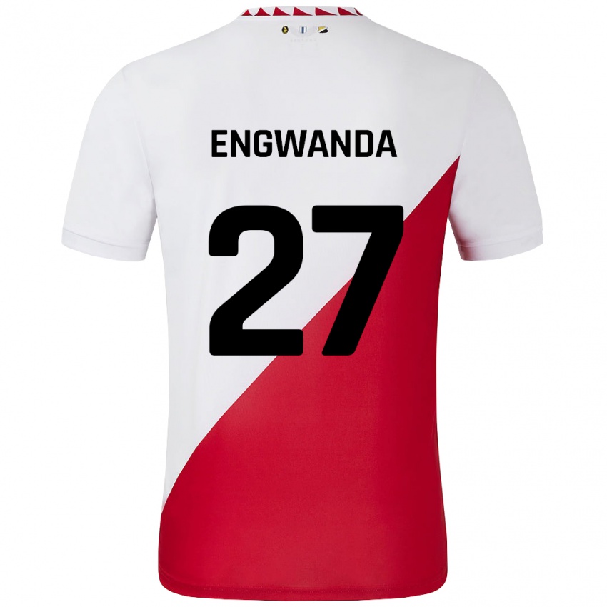 Niño Camiseta Alonzo Engwanda #27 Blanco Rojo 1ª Equipación 2024/25 La Camisa Chile