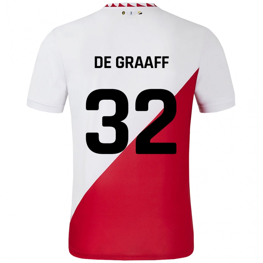 Niño Camiseta Tom De Graaff #32 Blanco Rojo 1ª Equipación 2024/25 La Camisa Chile