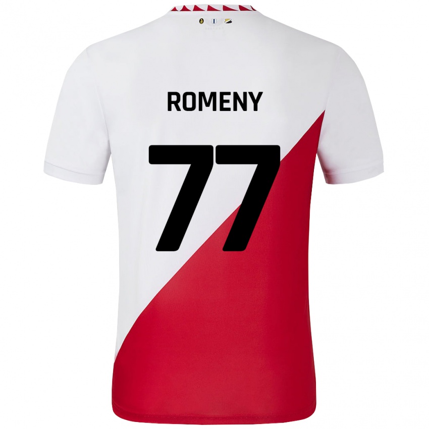 Niño Camiseta Ole Romeny #77 Blanco Rojo 1ª Equipación 2024/25 La Camisa Chile