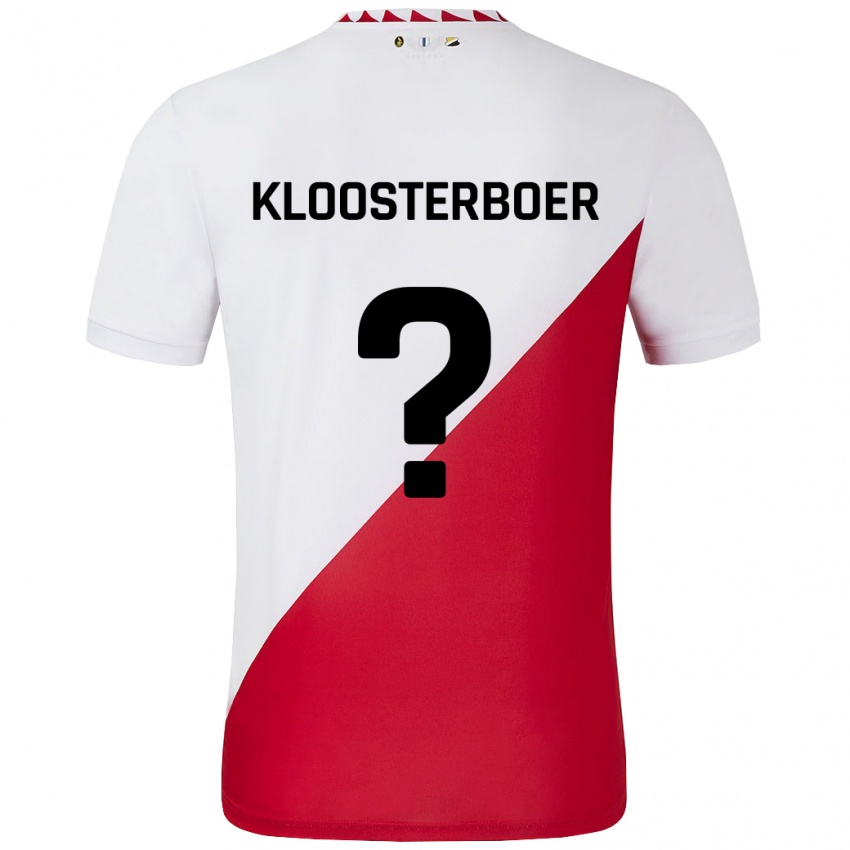 Niño Camiseta Per Kloosterboer #0 Blanco Rojo 1ª Equipación 2024/25 La Camisa Chile