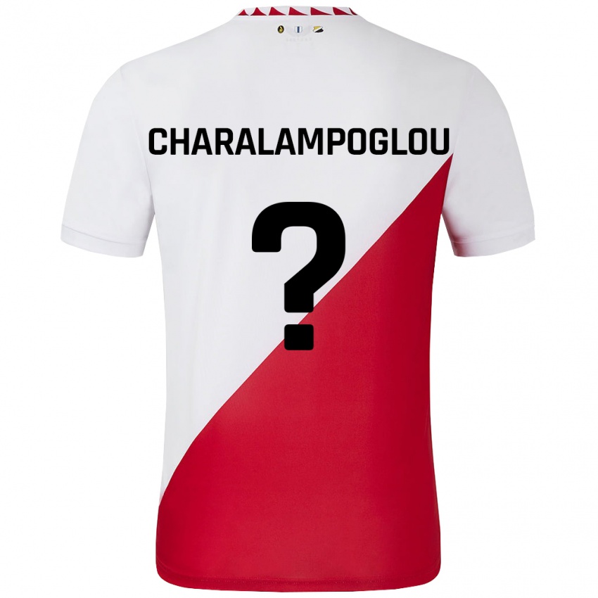 Niño Camiseta Georgios Charalampoglou #0 Blanco Rojo 1ª Equipación 2024/25 La Camisa Chile