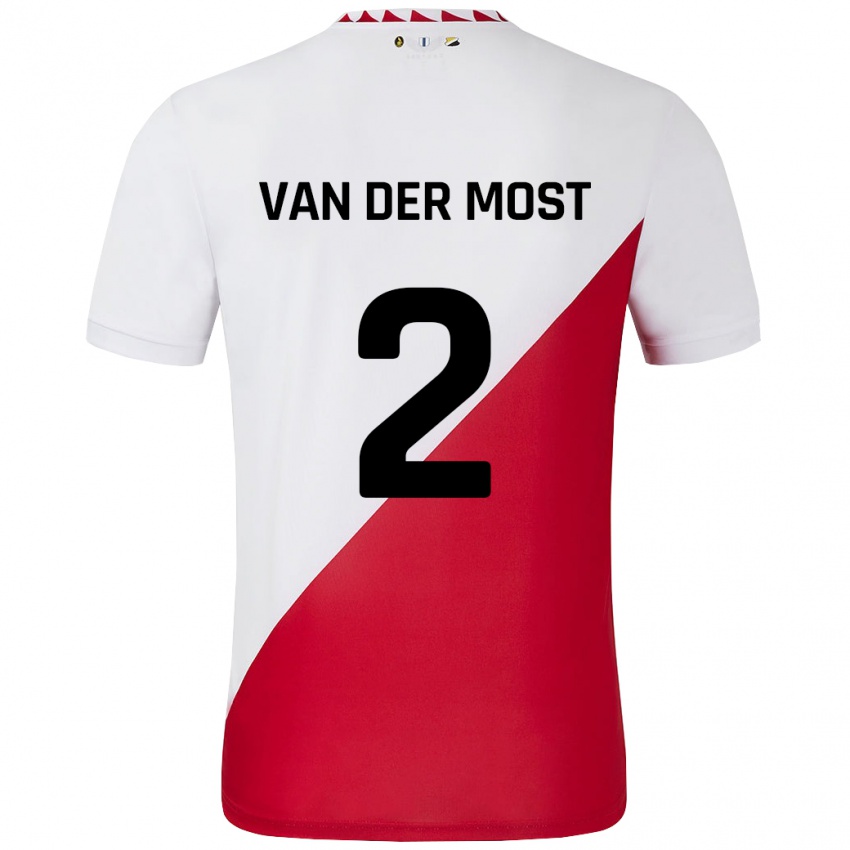 Niño Camiseta Liza Van Der Most #2 Blanco Rojo 1ª Equipación 2024/25 La Camisa Chile