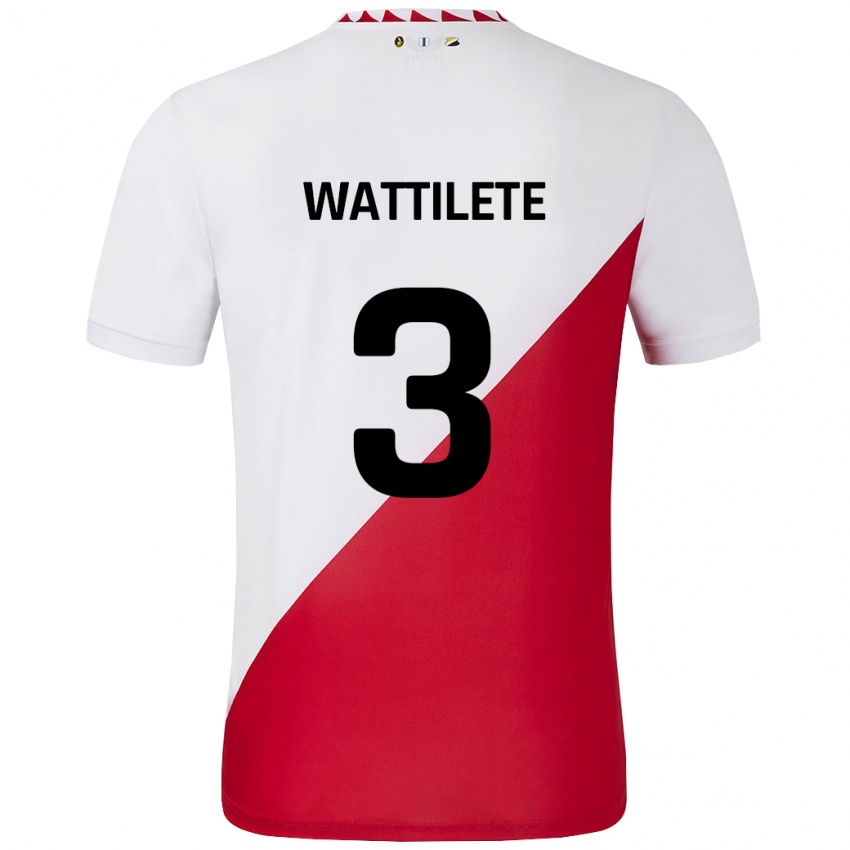 Niño Camiseta Julia Wattilete #3 Blanco Rojo 1ª Equipación 2024/25 La Camisa Chile