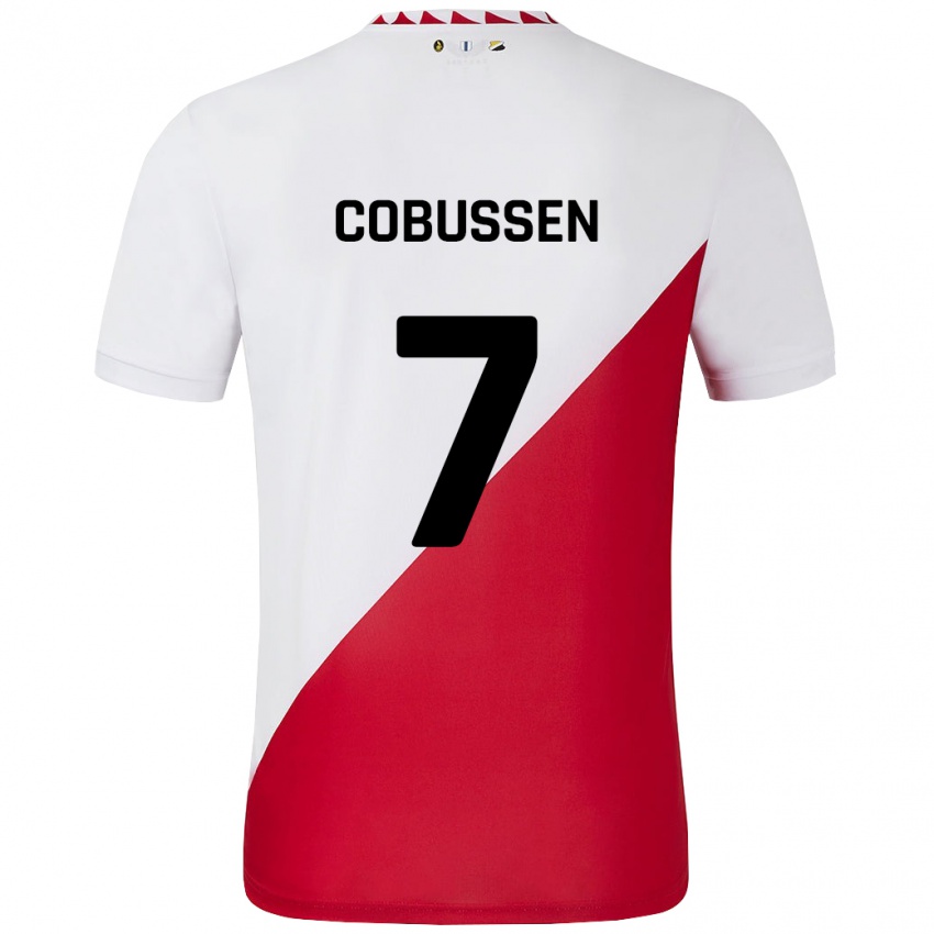 Niño Camiseta Sophie Cobussen #7 Blanco Rojo 1ª Equipación 2024/25 La Camisa Chile