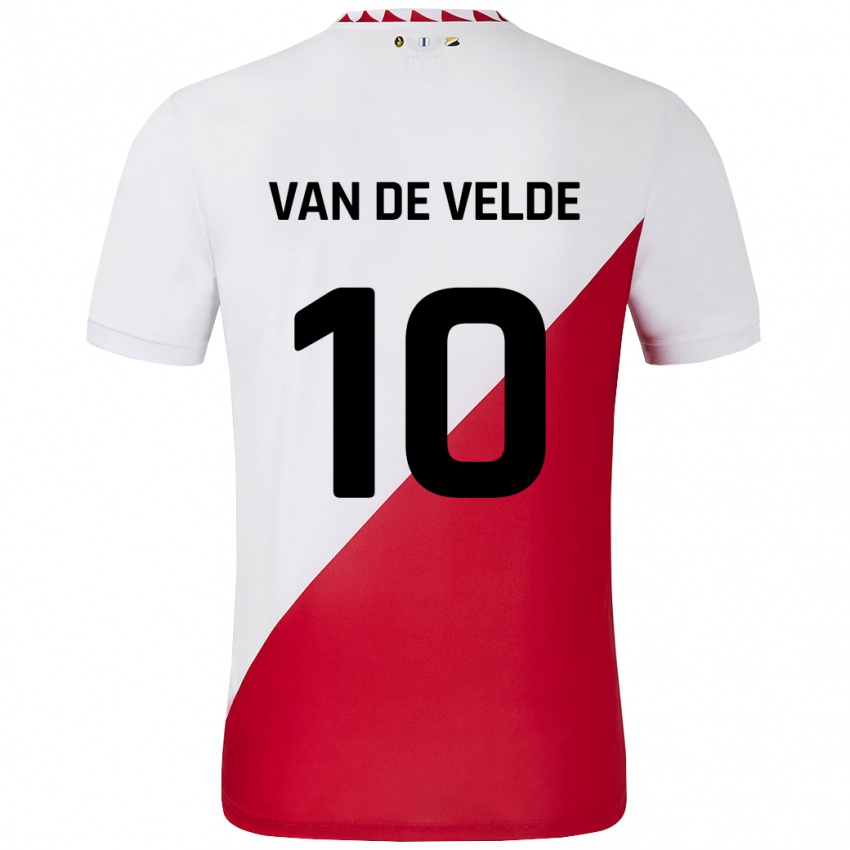 Niño Camiseta Senne Van De Velde #10 Blanco Rojo 1ª Equipación 2024/25 La Camisa Chile