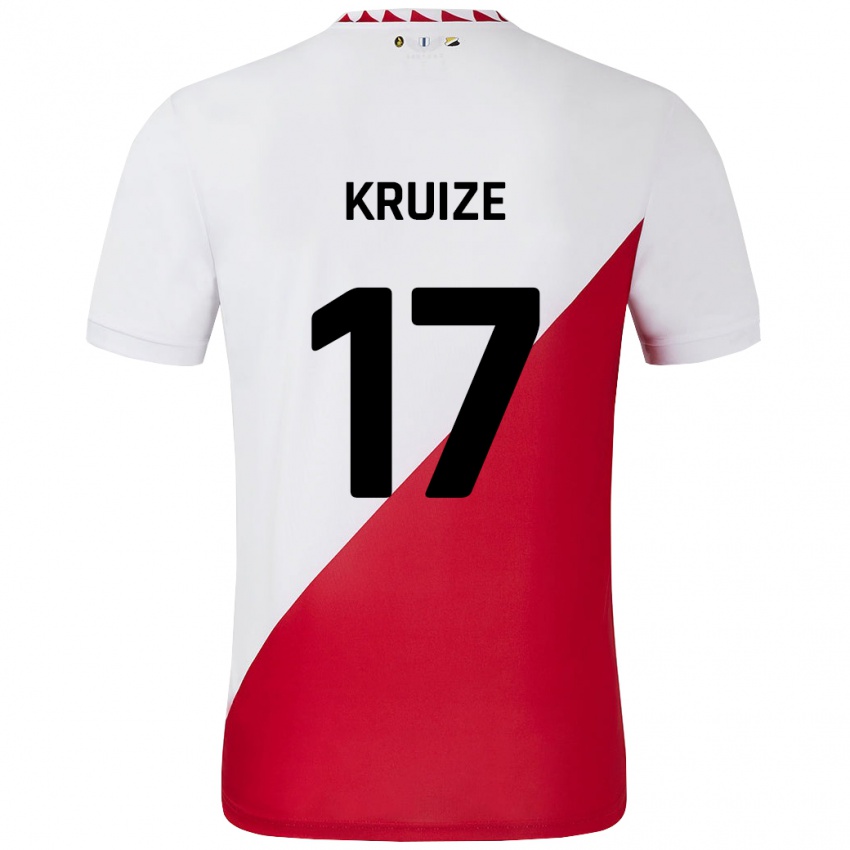 Niño Camiseta Elisha Kruize #17 Blanco Rojo 1ª Equipación 2024/25 La Camisa Chile