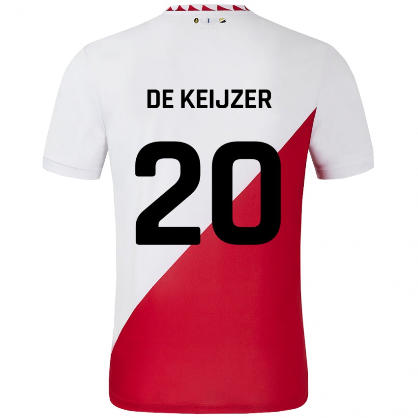 Niño Camiseta Lotje De Keijzer #20 Blanco Rojo 1ª Equipación 2024/25 La Camisa Chile