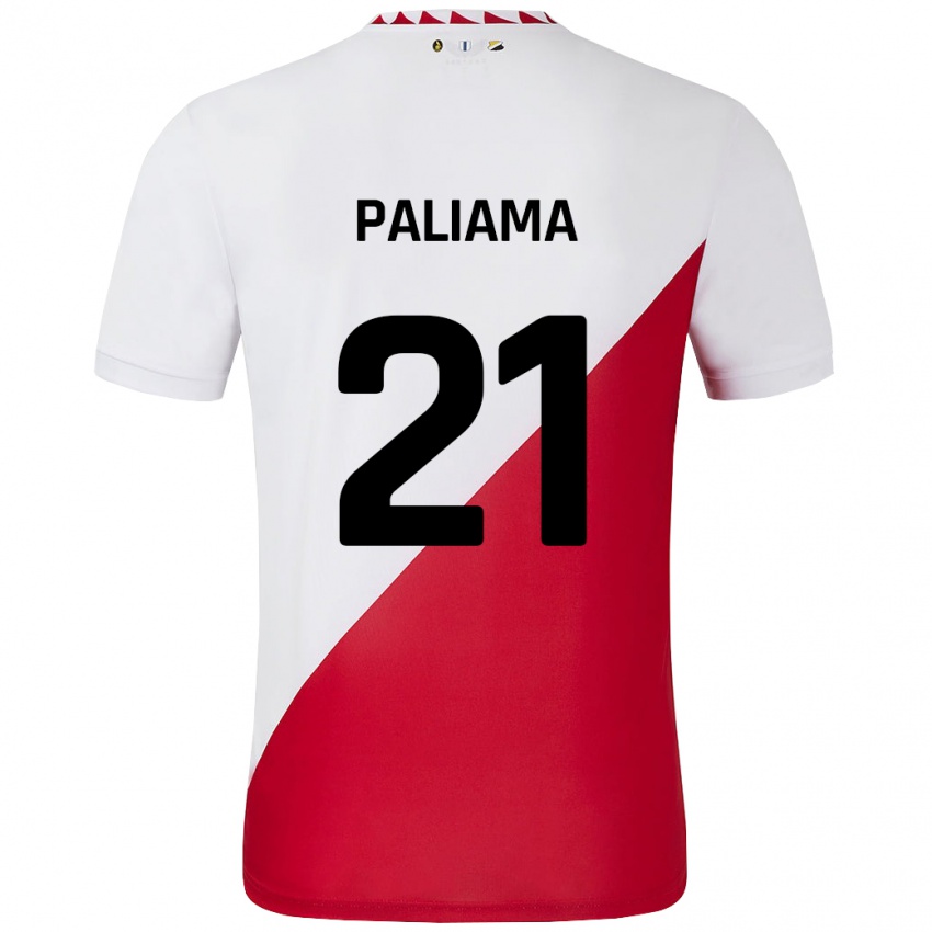 Niño Camiseta Joni Paliama #21 Blanco Rojo 1ª Equipación 2024/25 La Camisa Chile