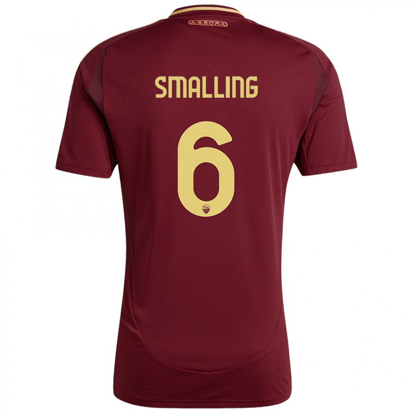 Niño Camiseta Chris Smalling #6 Rojo Marrón Dorado 1ª Equipación 2024/25 La Camisa Chile