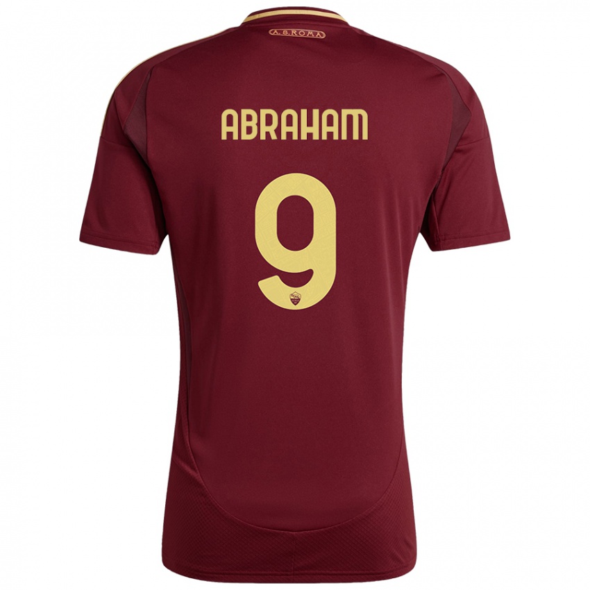 Niño Camiseta Tammy Abraham #9 Rojo Marrón Dorado 1ª Equipación 2024/25 La Camisa Chile