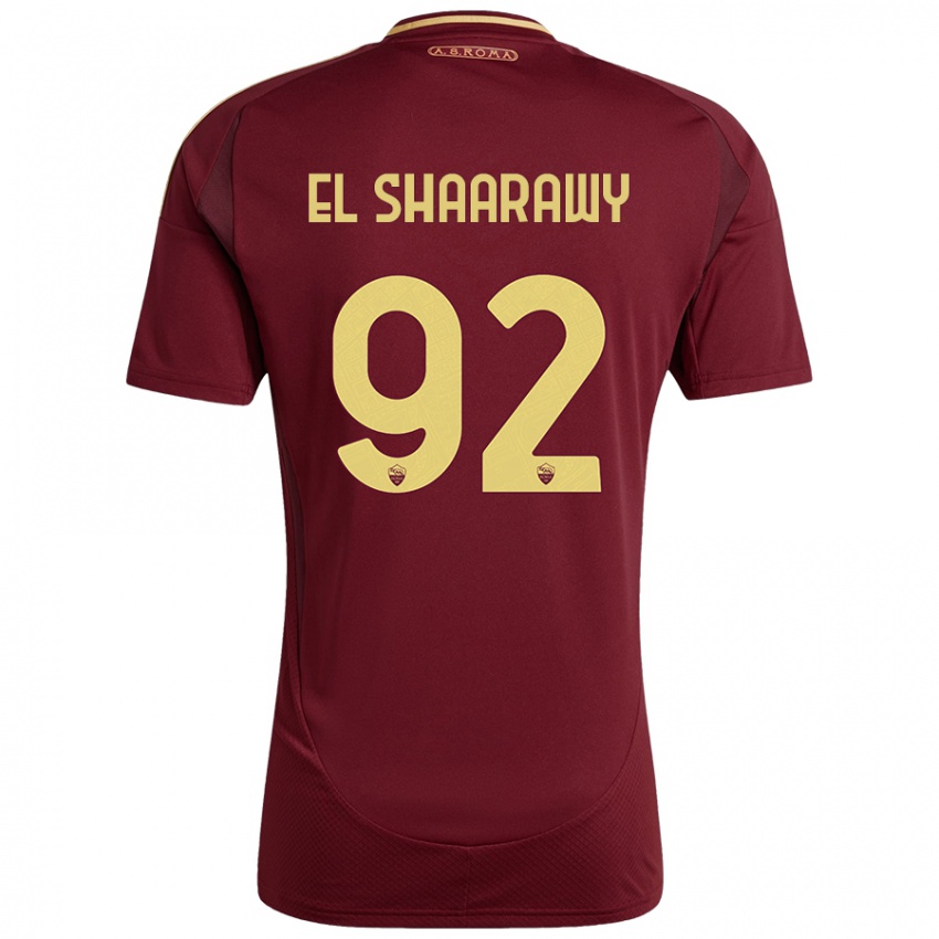 Niño Camiseta Stephan El Shaarawy #92 Rojo Marrón Dorado 1ª Equipación 2024/25 La Camisa Chile