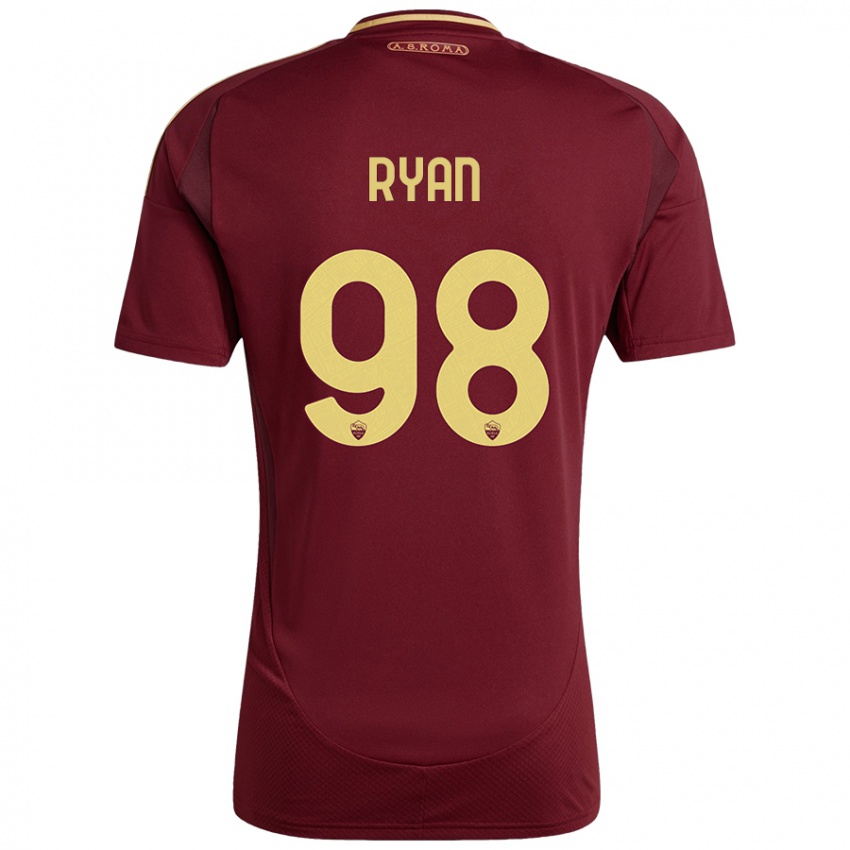 Niño Camiseta Mathew Ryan #98 Rojo Marrón Dorado 1ª Equipación 2024/25 La Camisa Chile