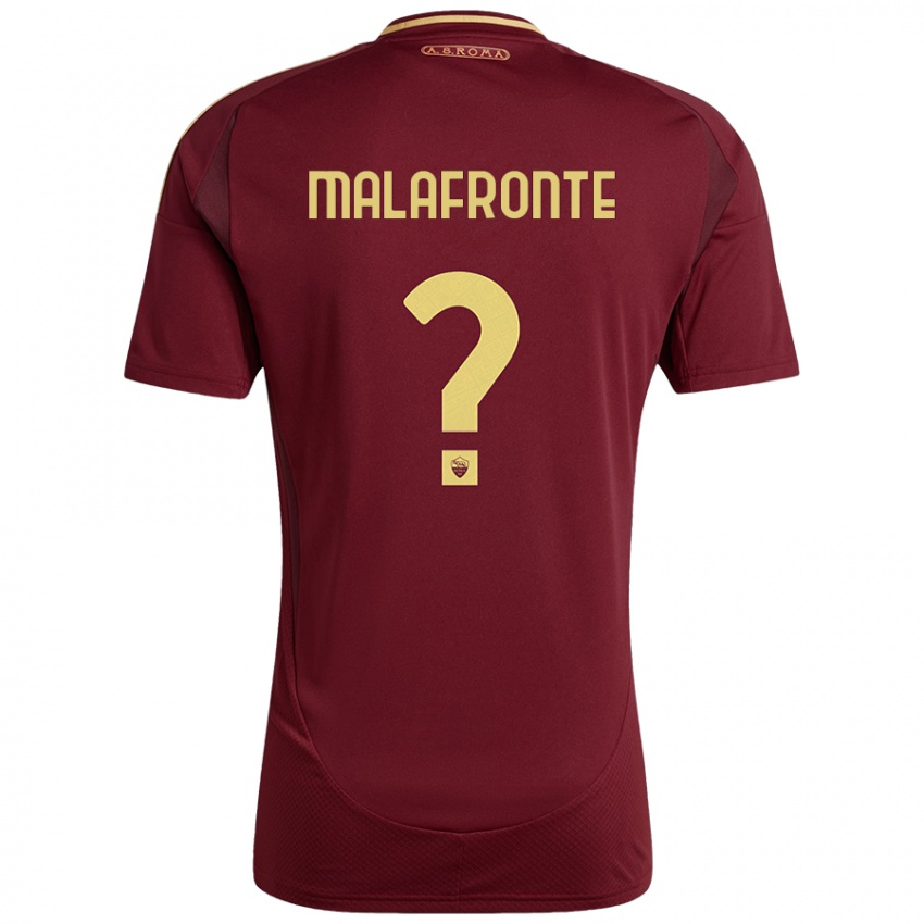 Niño Camiseta Matteo Malafronte #0 Rojo Marrón Dorado 1ª Equipación 2024/25 La Camisa Chile