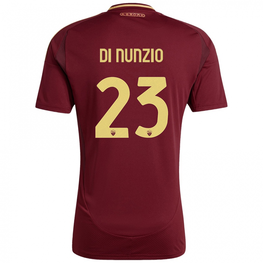 Niño Camiseta Alessandro Di Nunzio #23 Rojo Marrón Dorado 1ª Equipación 2024/25 La Camisa Chile