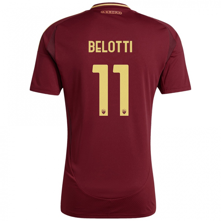 Niño Camiseta Andrea Belotti #11 Rojo Marrón Dorado 1ª Equipación 2024/25 La Camisa Chile