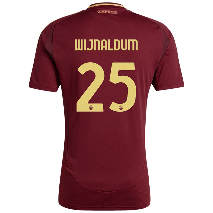 Niño Camiseta Georginio Wijnaldum #25 Rojo Marrón Dorado 1ª Equipación 2024/25 La Camisa Chile