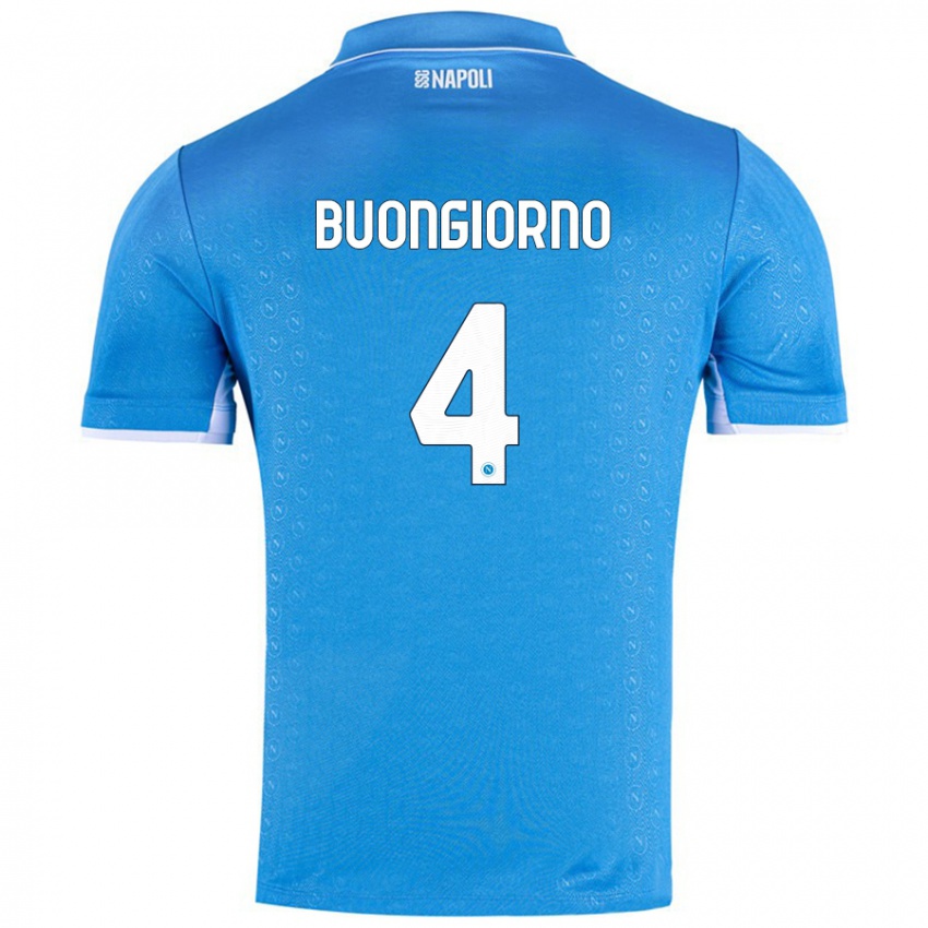 Niño Camiseta Alessandro Buongiorno #4 Azul Cielo 1ª Equipación 2024/25 La Camisa Chile