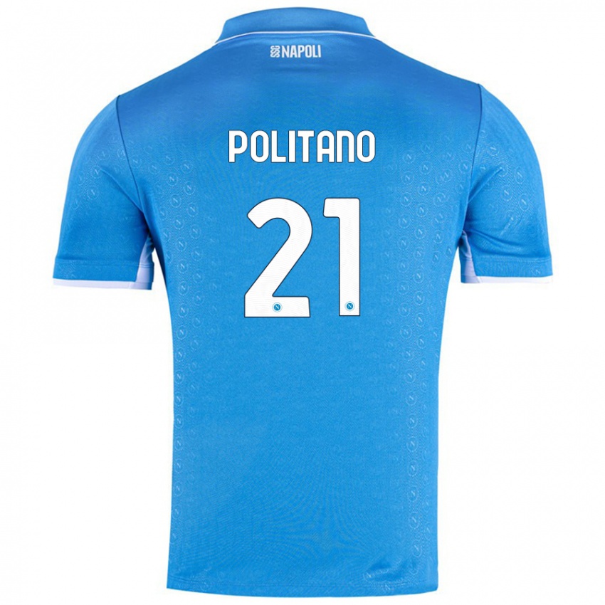 Niño Camiseta Matteo Politano #21 Azul Cielo 1ª Equipación 2024/25 La Camisa Chile