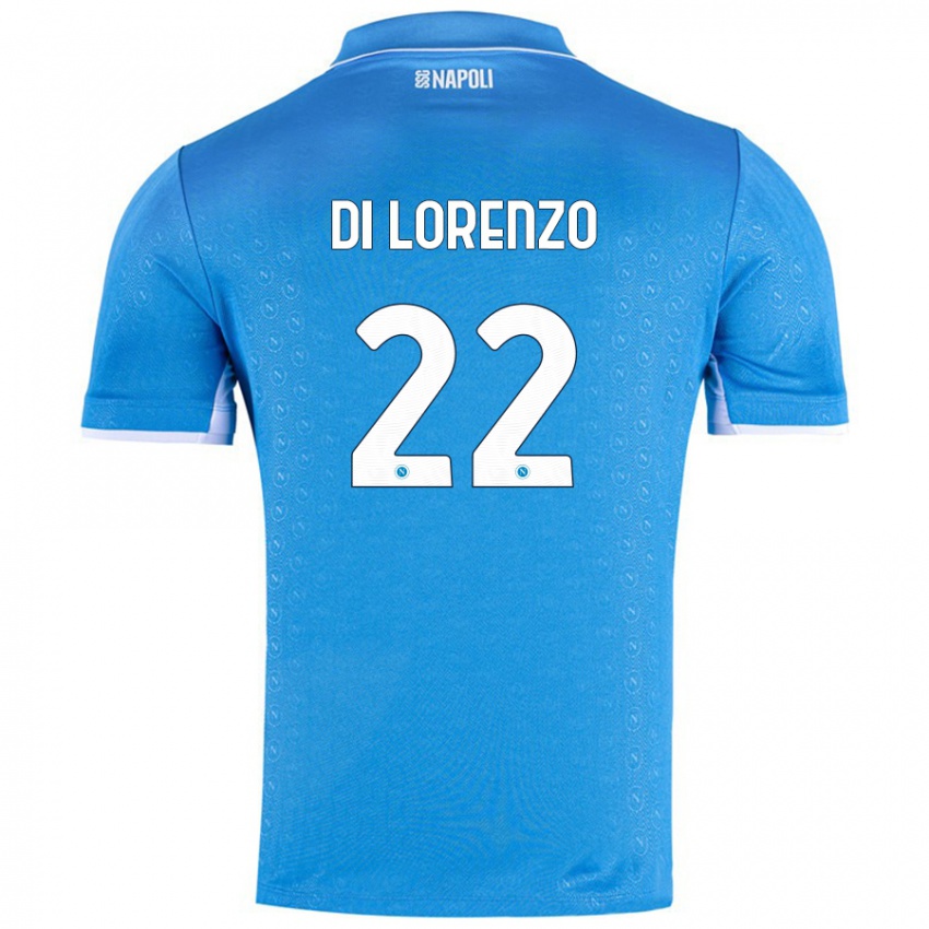 Niño Camiseta Giovanni Di Lorenzo #22 Azul Cielo 1ª Equipación 2024/25 La Camisa Chile