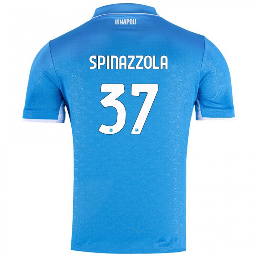 Niño Camiseta Leonardo Spinazzola #37 Azul Cielo 1ª Equipación 2024/25 La Camisa Chile