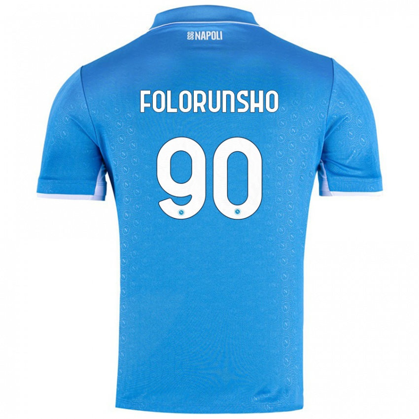 Niño Camiseta Michael Folorunsho #90 Azul Cielo 1ª Equipación 2024/25 La Camisa Chile