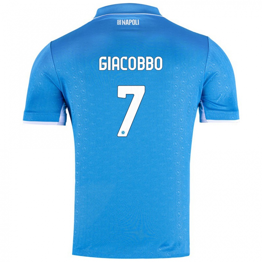 Niño Camiseta Giulia Giacobbo #7 Azul Cielo 1ª Equipación 2024/25 La Camisa Chile