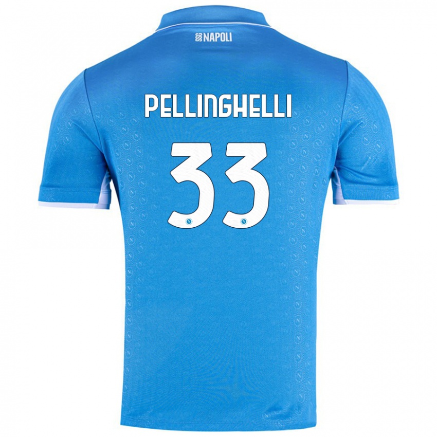 Niño Camiseta Alice Pellinghelli #33 Azul Cielo 1ª Equipación 2024/25 La Camisa Chile