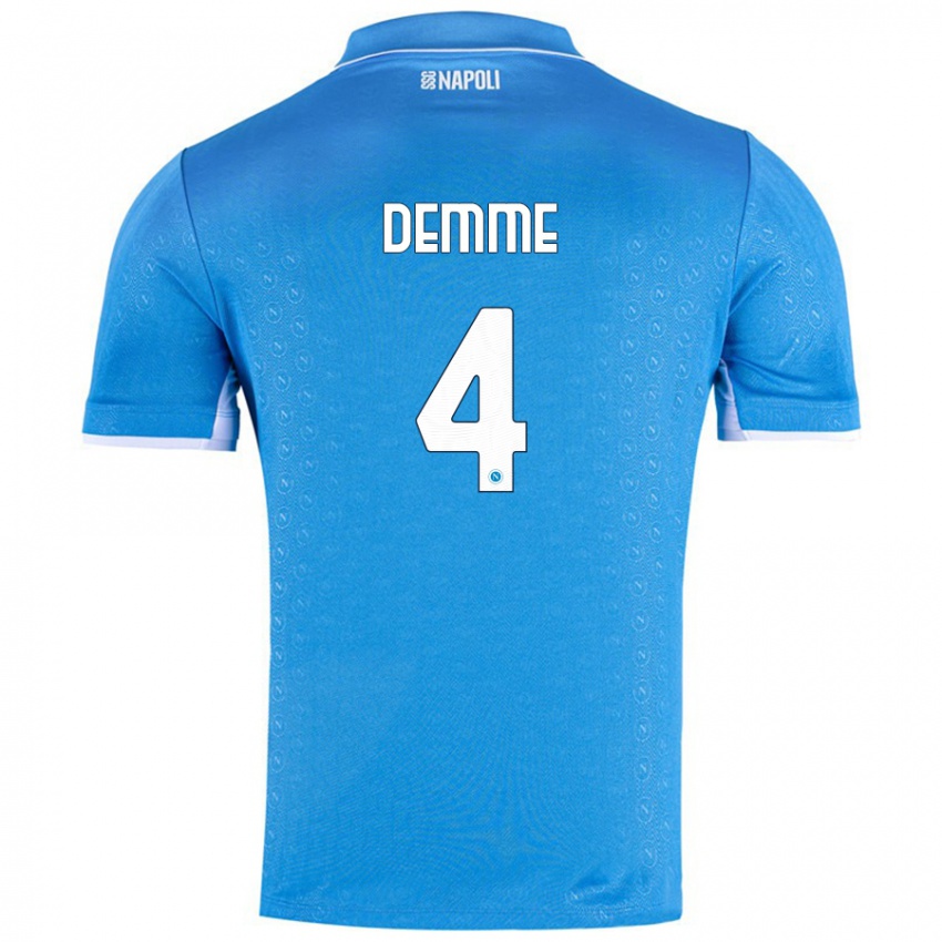 Niño Camiseta Diego Demme #4 Azul Cielo 1ª Equipación 2024/25 La Camisa Chile