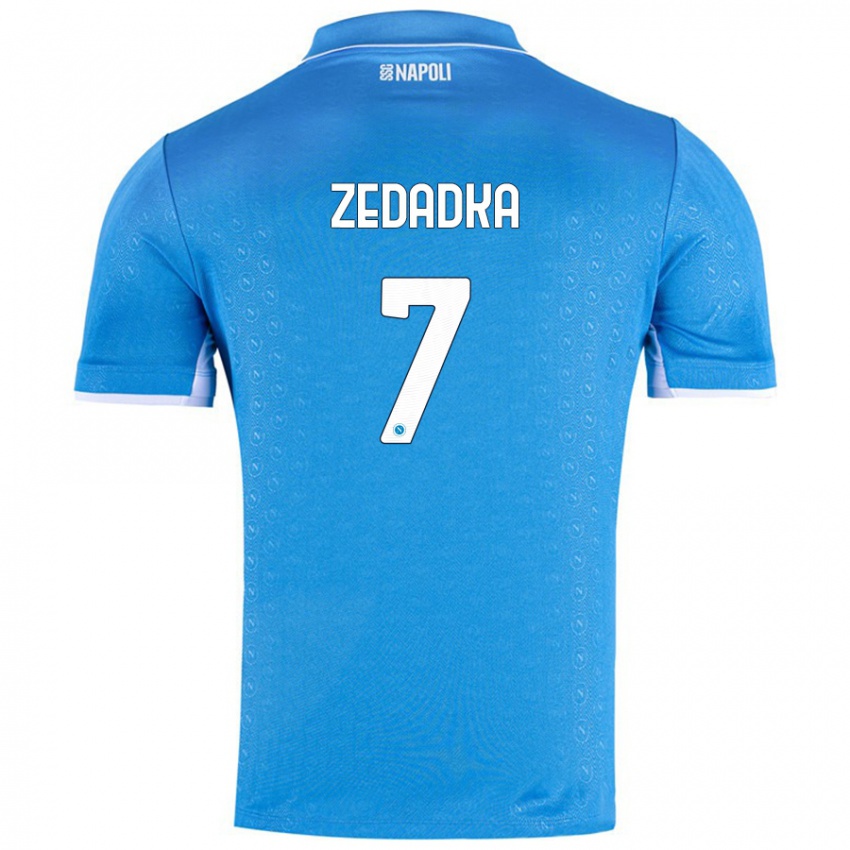 Niño Camiseta Karim Zedadka #7 Azul Cielo 1ª Equipación 2024/25 La Camisa Chile