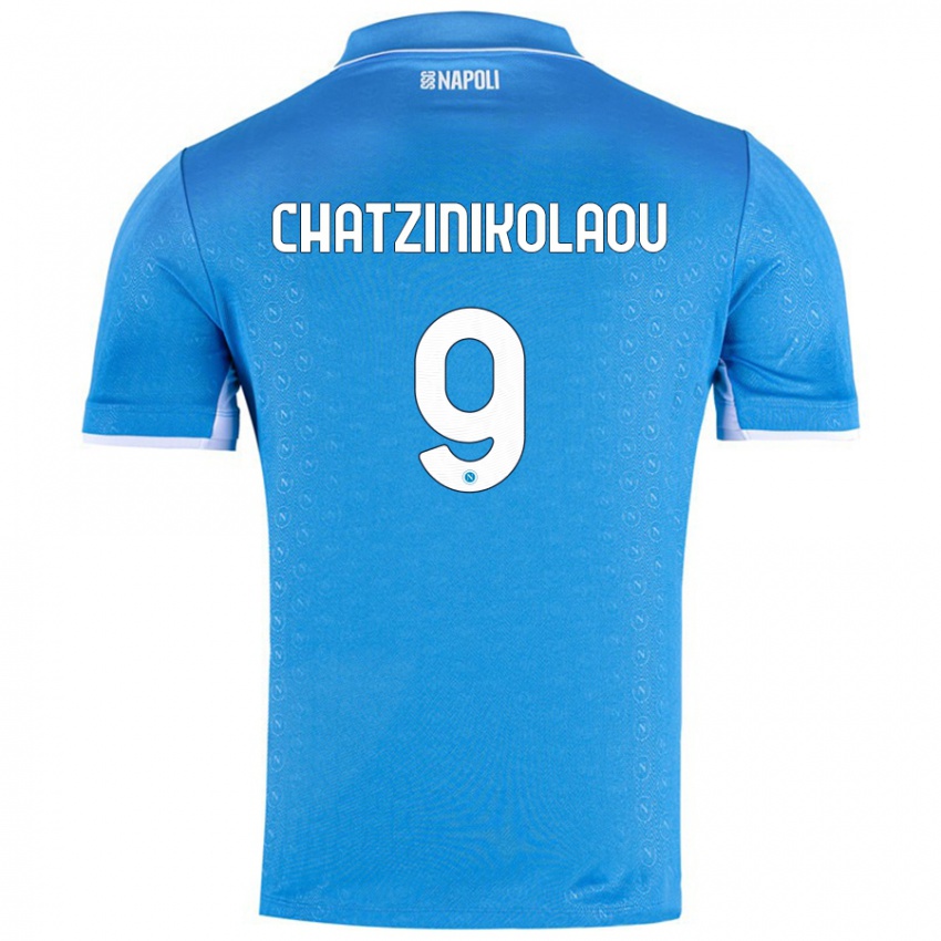 Niño Camiseta Despoina Chatzinikolaou #9 Azul Cielo 1ª Equipación 2024/25 La Camisa Chile