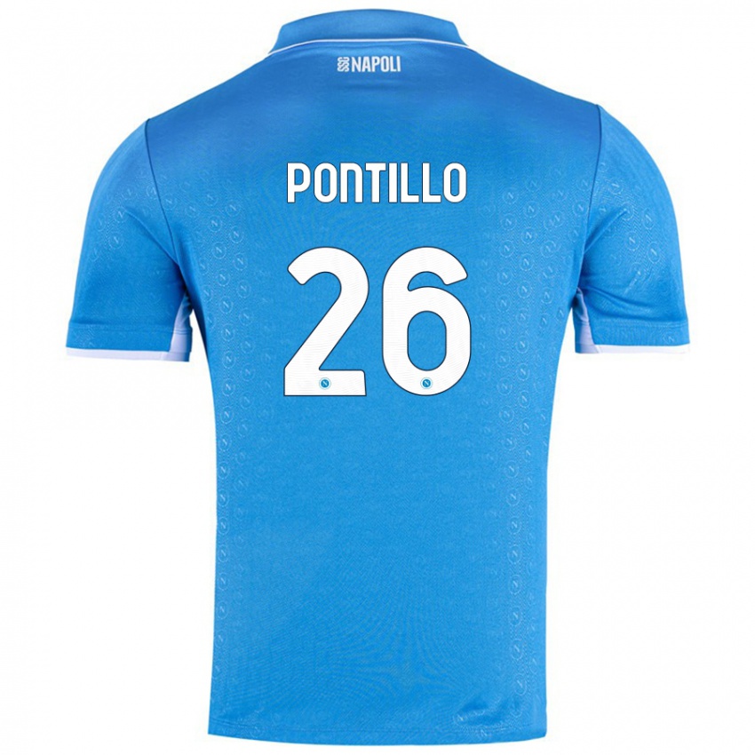 Niño Camiseta Pasquale Pontillo #26 Azul Cielo 1ª Equipación 2024/25 La Camisa Chile