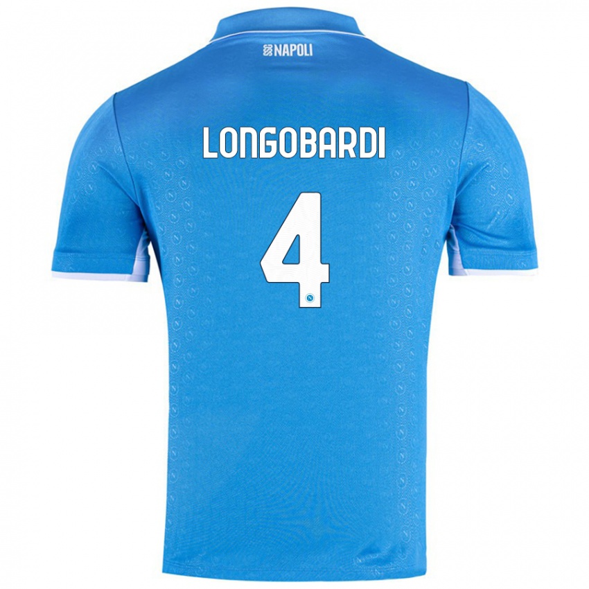 Niño Camiseta Salvatore Longobardi #4 Azul Cielo 1ª Equipación 2024/25 La Camisa Chile