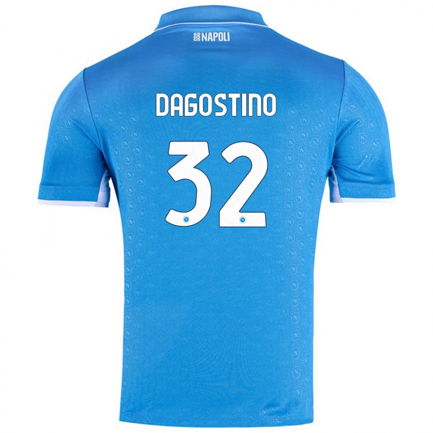 Niño Camiseta Giuseppe Dagostino #32 Azul Cielo 1ª Equipación 2024/25 La Camisa Chile