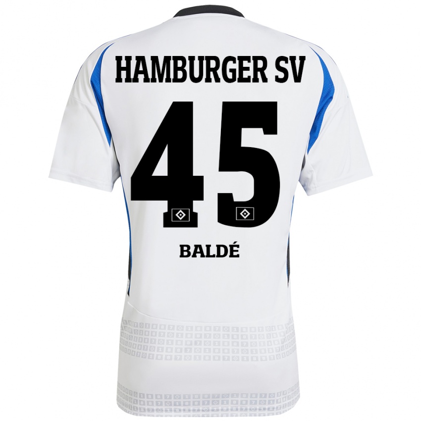 Niño Camiseta Fabio Baldé #45 Blanco Azul 1ª Equipación 2024/25 La Camisa Chile