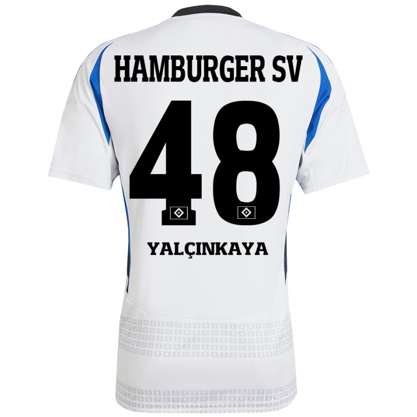 Niño Camiseta Bilal Yalcinkaya #48 Blanco Azul 1ª Equipación 2024/25 La Camisa Chile