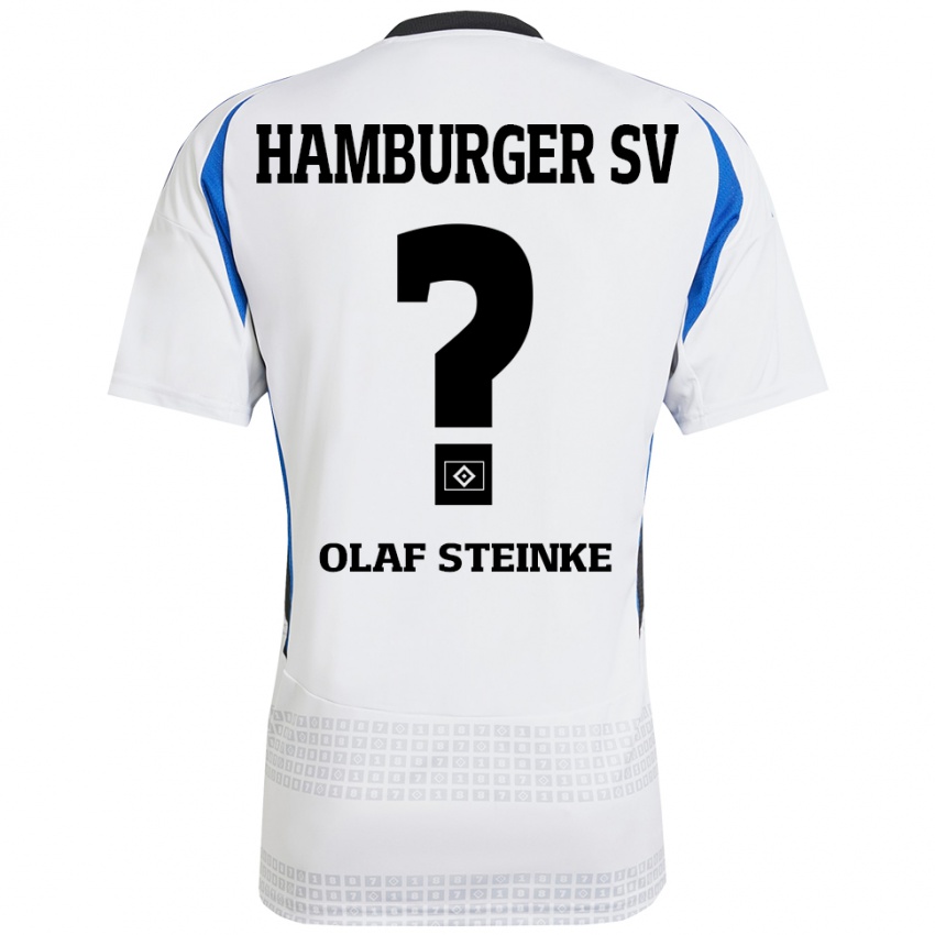 Niño Camiseta Eric Olaf Steinke #0 Blanco Azul 1ª Equipación 2024/25 La Camisa Chile