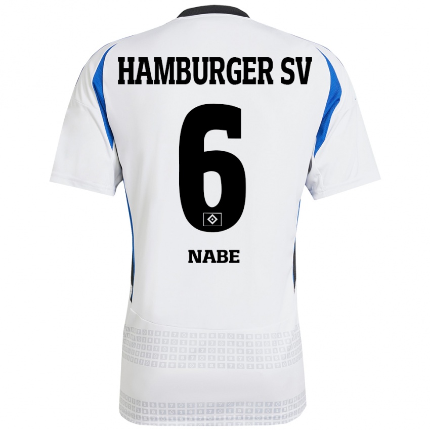 Niño Camiseta Jamal Nabe #6 Blanco Azul 1ª Equipación 2024/25 La Camisa Chile