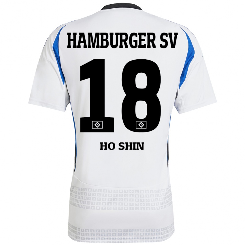 Niño Camiseta Jae Ho Shin #18 Blanco Azul 1ª Equipación 2024/25 La Camisa Chile