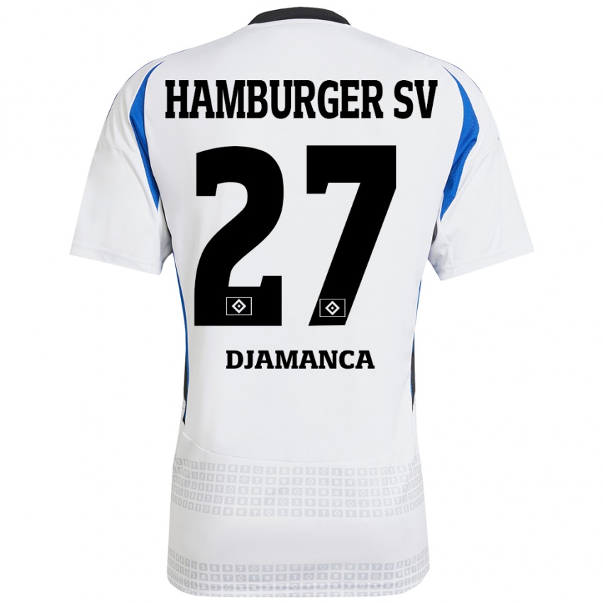 Niño Camiseta Ismaila Djamanca #27 Blanco Azul 1ª Equipación 2024/25 La Camisa Chile